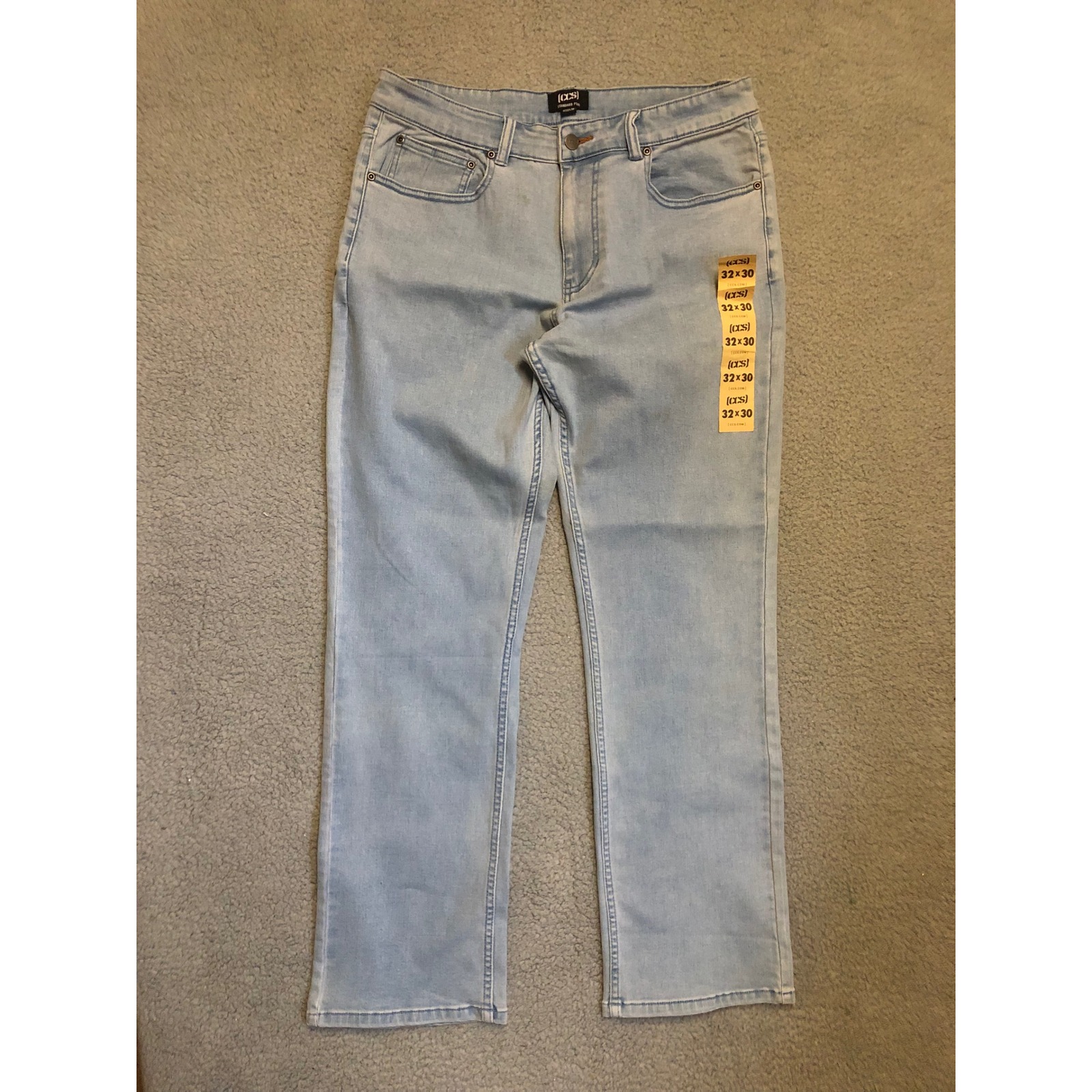 Ccs Standard Plus Straight Leg Jeans Light Wash Mens 32x30 Nwt Skate Denim — image 8 of 8